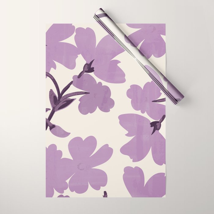 Gentle Purple Flowers Wrapping Paper Gallery Image 1