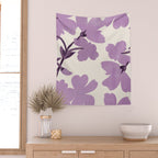 Gentle Purple Flowers Wall Tapestry Gallery Image 2