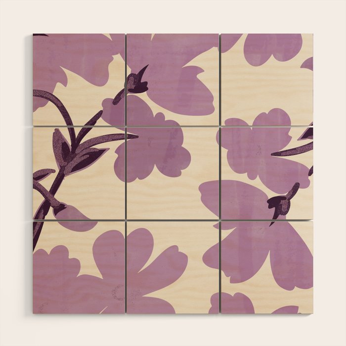 Gentle Purple Flowers Wood Wall Art Gallery Image 1