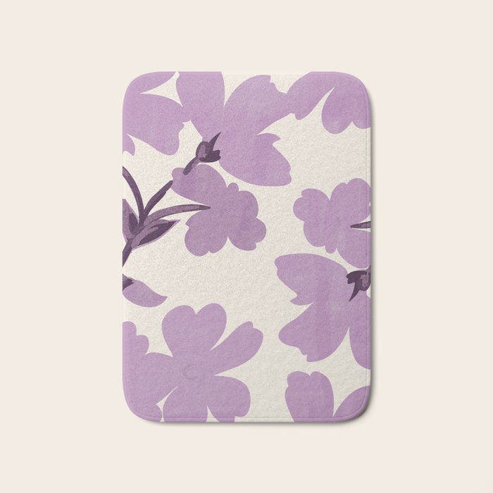 Gentle Purple Flowers Bath Mat Gallery Image 1