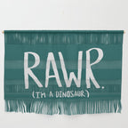Rawr. I'm a Dinosaur. Turquoise. Wall Hanging Gallery Image 1