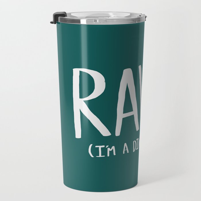 Rawr. I'm a Dinosaur. Turquoise. Travel Mug Gallery Image 3