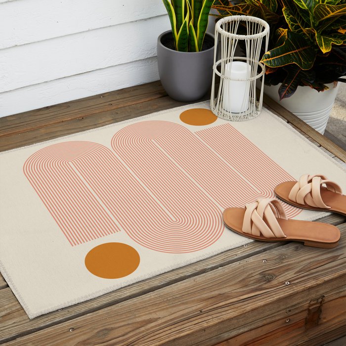 Abstraction_SUN_LINE_ART_Minimalism_002 Outdoor Rug Gallery Image 2