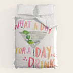 What a Day for a Day Drink â Melon Typography Comforter Gallery Image 6