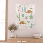Armadillos in the Desert - Watercolor Wall Tapestry Gallery Image 2