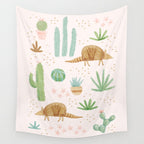 Armadillos in the Desert - Watercolor Wall Tapestry Gallery Image 4