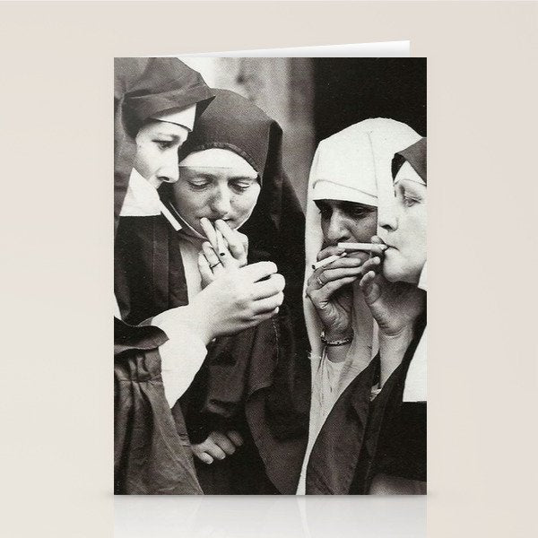 Nuns Smoking Stationery Card Gallery Image 1