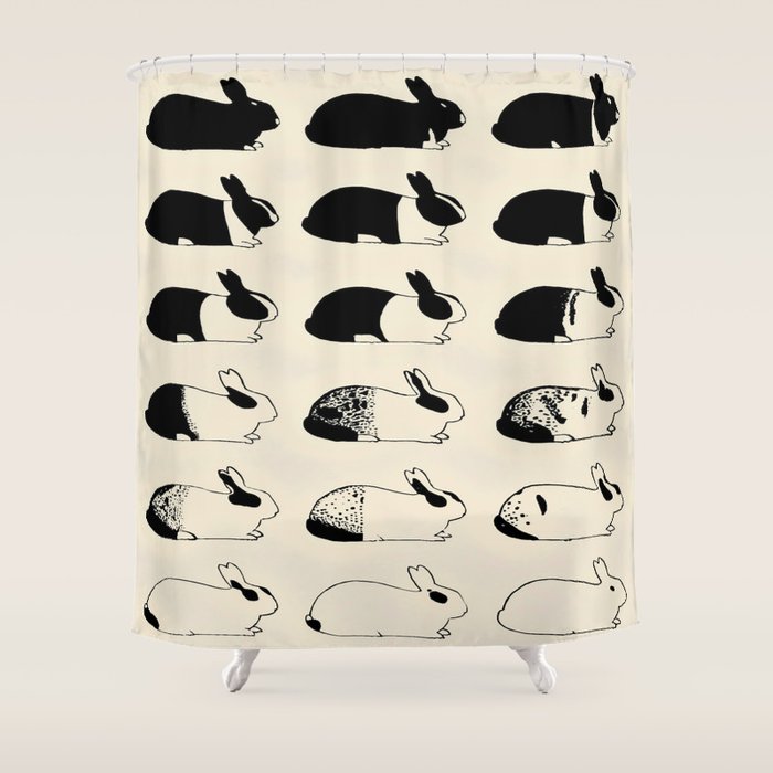 Studies of heredity in rabbits- William E.Castle - 1919 Cute Bunny Pattern Shower Curtain Gallery Image 1