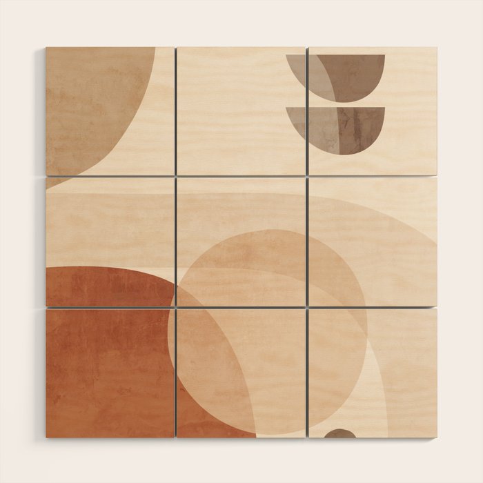 Abstract Minimal Shapes 16 Wood Wall Art Gallery Image 1