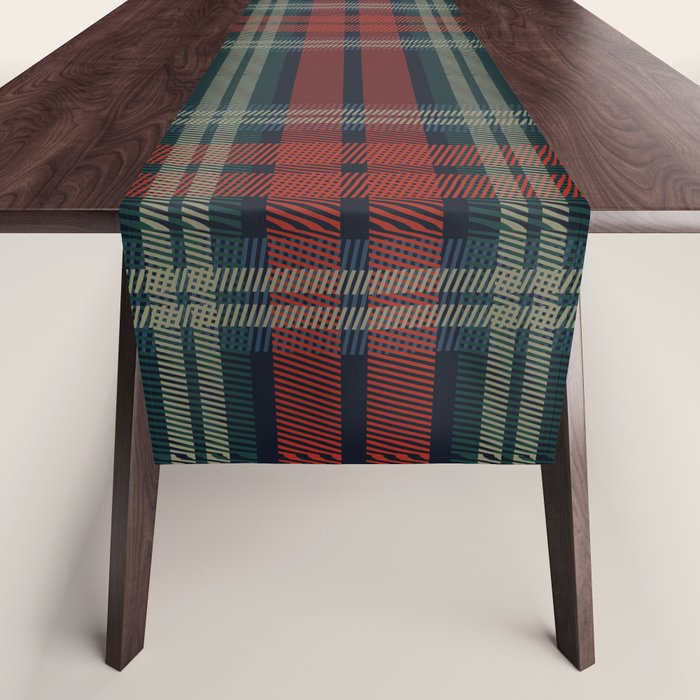 Navy Blue Red Classic Plaid Table Runner Gallery Image 1