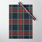 Navy Blue Red Classic Plaid Wrapping Paper Gallery Image 1