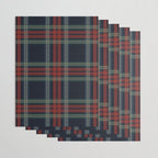 Navy Blue Red Classic Plaid Wrapping Paper Gallery Image 3