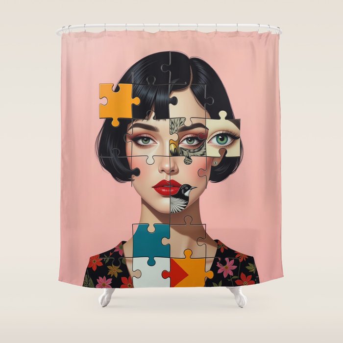 Puzzle Girl Lulu Shower Curtain Gallery Image 1