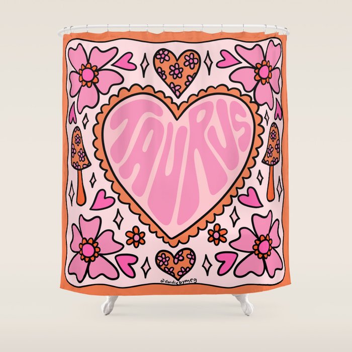 Taurus Heart Shower Curtain Gallery Image 1