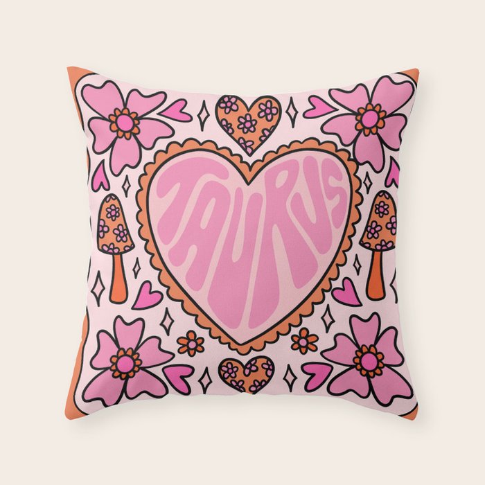 Taurus Heart Throw Pillow Gallery Image 6