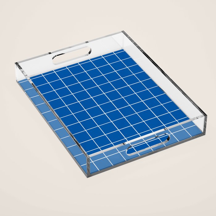 Grid (Sapphire Blue) Acrylic Tray Gallery Image 1