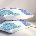 Indonesian Fish Duo - Navy & Turquoise Palette Pillow Sham Gallery Image 3
