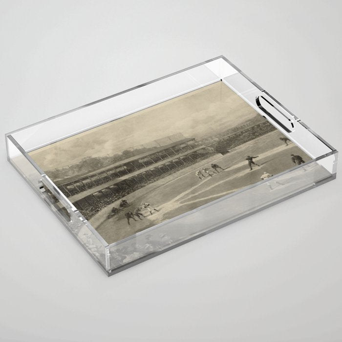 Vintage Illustration of a Baseball Game (1894) Acrylic Tray Gallery Image 1
