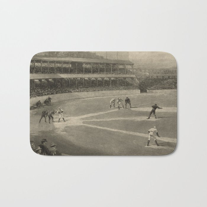 Vintage Illustration of a Baseball Game (1894) Bath Mat Gallery Image 1