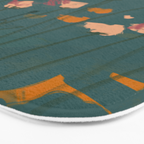 Pastel Floral on Emerald Green Bath Mat Gallery Image 3