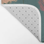 Pastel Floral on Emerald Green Bath Mat Gallery Image 2
