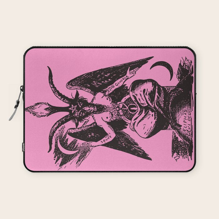 Black and Pink Baphomet Laptop Sleeve Gallery Image 1