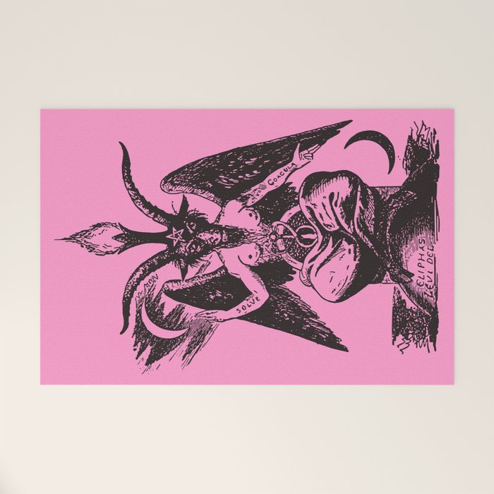 Black and Pink Baphomet Welcome Mat Gallery Image 1