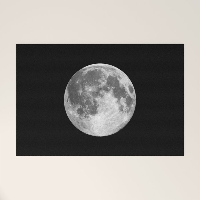 Full Moon print black-white photograph new lunar eclipse poster bedroom home wall decor Welcome Mat Gallery Image 1