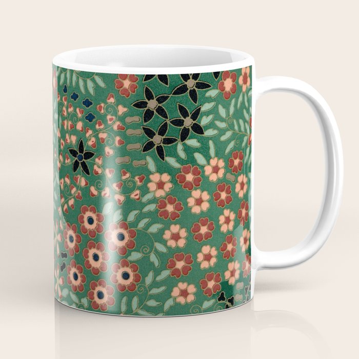 Japanese floral print pattern Coffee Mug Gallery Image 1