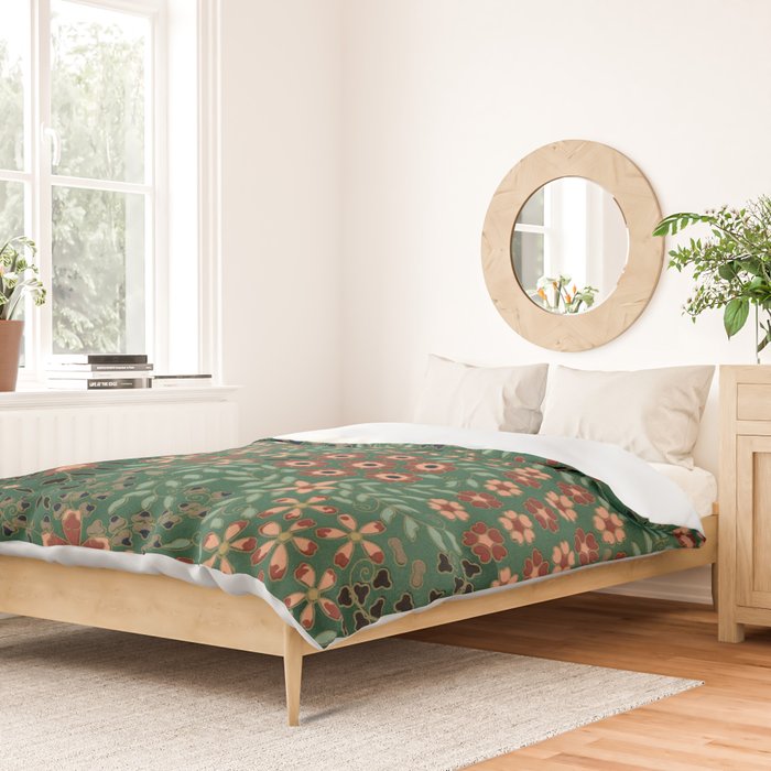 Japanese floral print pattern Duvet Cover Gallery Image 2
