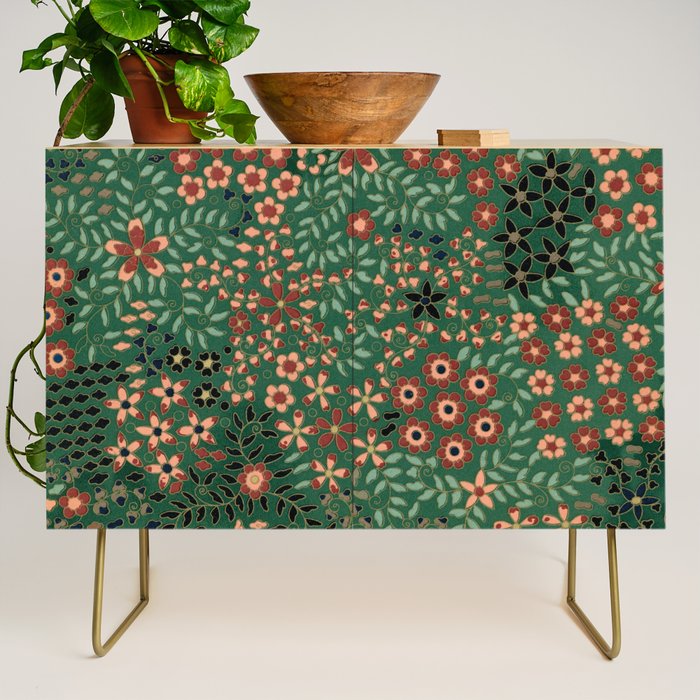 Japanese floral print pattern Credenza Gallery Image 1