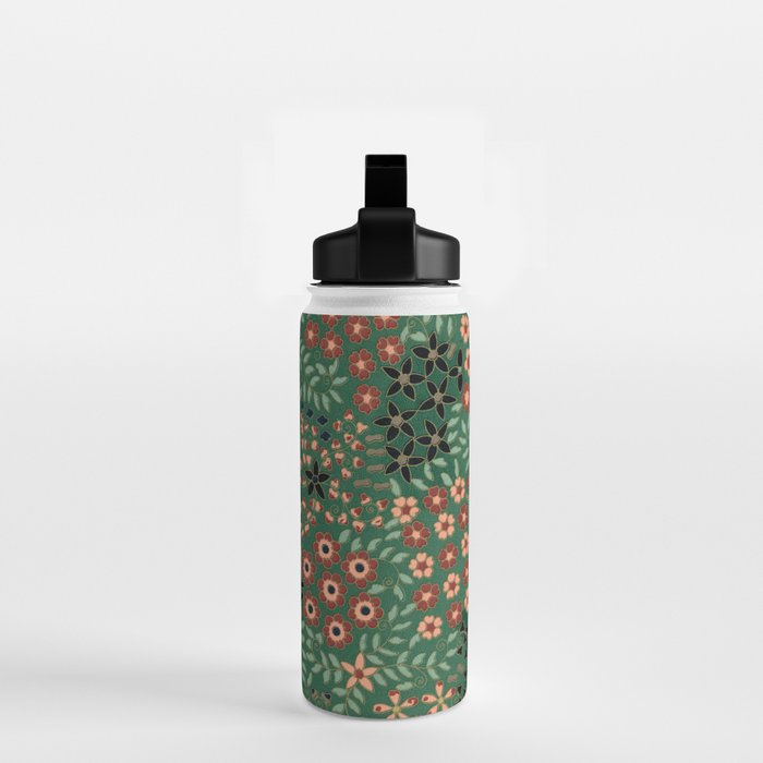 Japanese floral print pattern Water Bottle Gallery Image 2