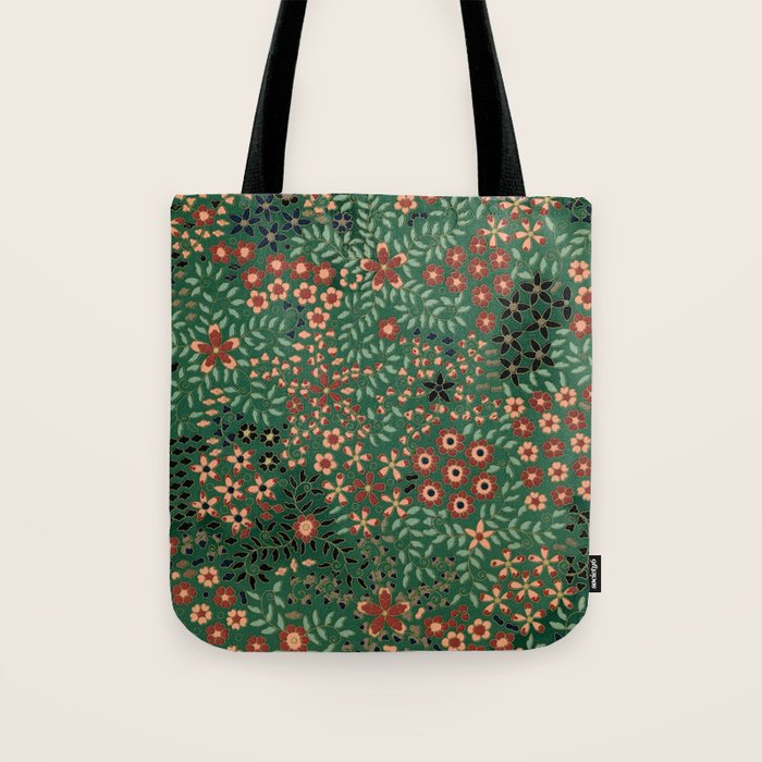 Japanese floral print pattern Tote Bag Gallery Image 1