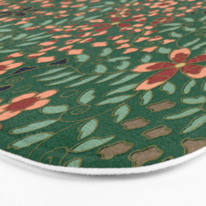 Japanese floral print pattern Bath Mat Gallery Image 3