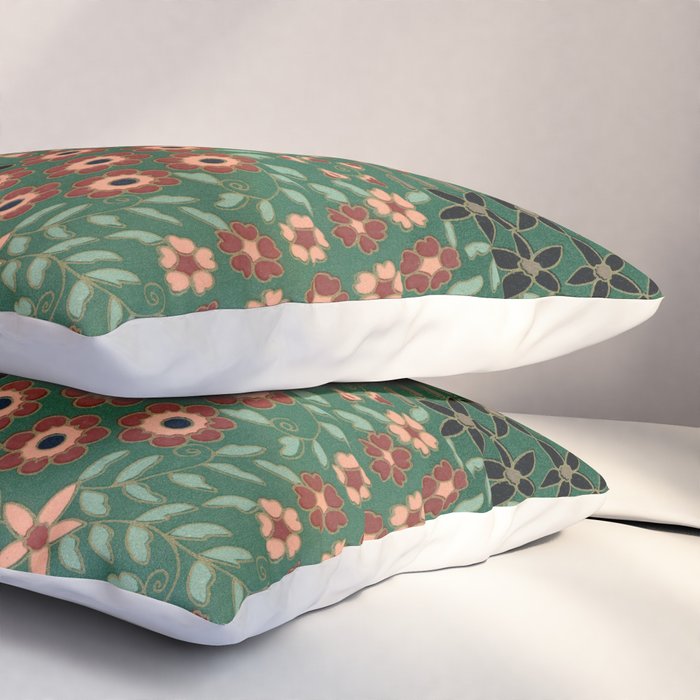 Japanese floral print pattern Pillow Sham Gallery Image 3