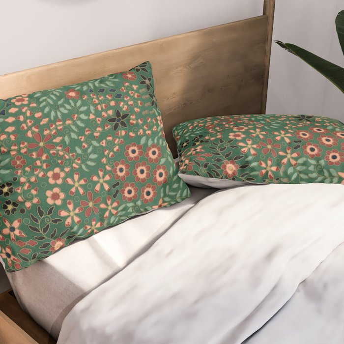 Japanese floral print pattern Pillow Sham Gallery Image 2