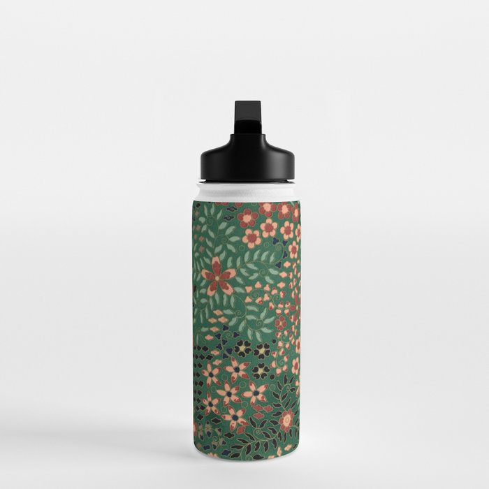Japanese floral print pattern Water Bottle Gallery Image 3