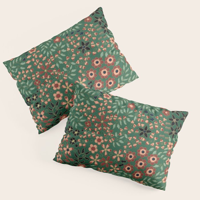 Japanese floral print pattern Pillow Sham Gallery Image 3