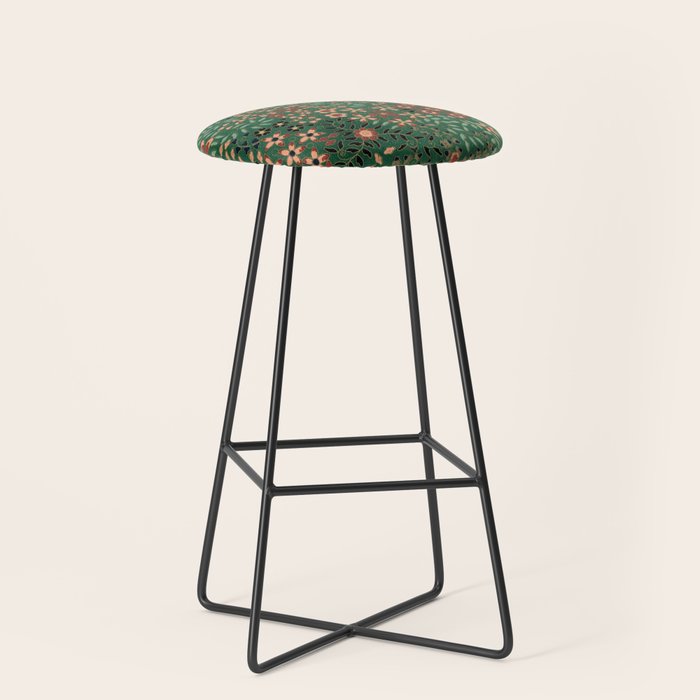 Japanese floral print pattern Stool Gallery Image 1