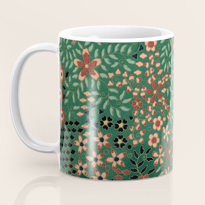 Japanese floral print pattern Coffee Mug Gallery Image 3