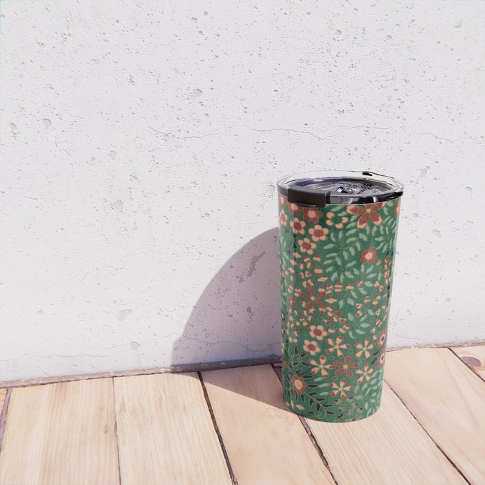 Japanese floral print pattern Travel Mug Gallery Image 4