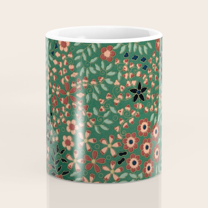 Japanese floral print pattern Coffee Mug Gallery Image 4