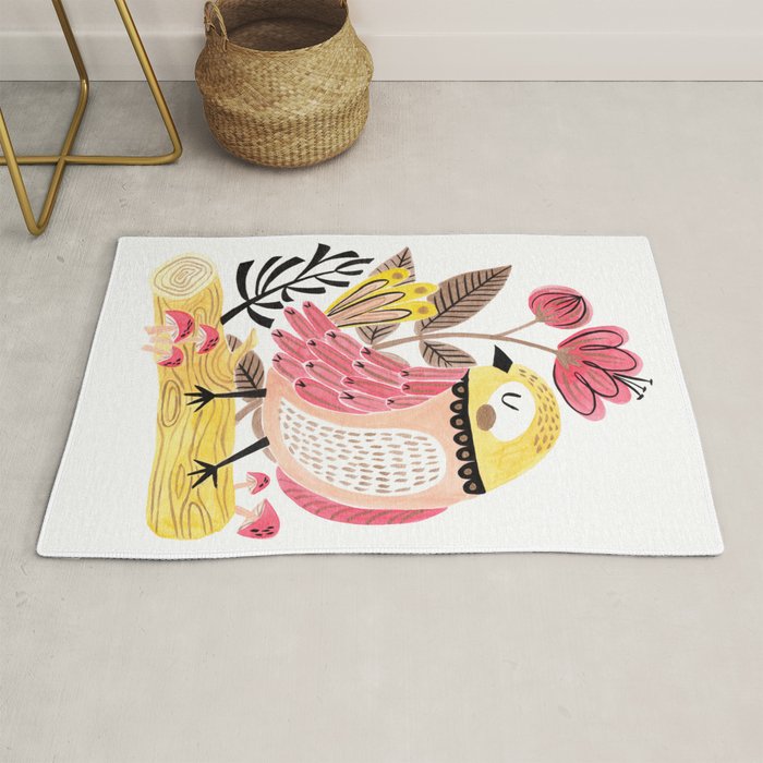 Little Birdy on a Log Rug Gallery Image 1