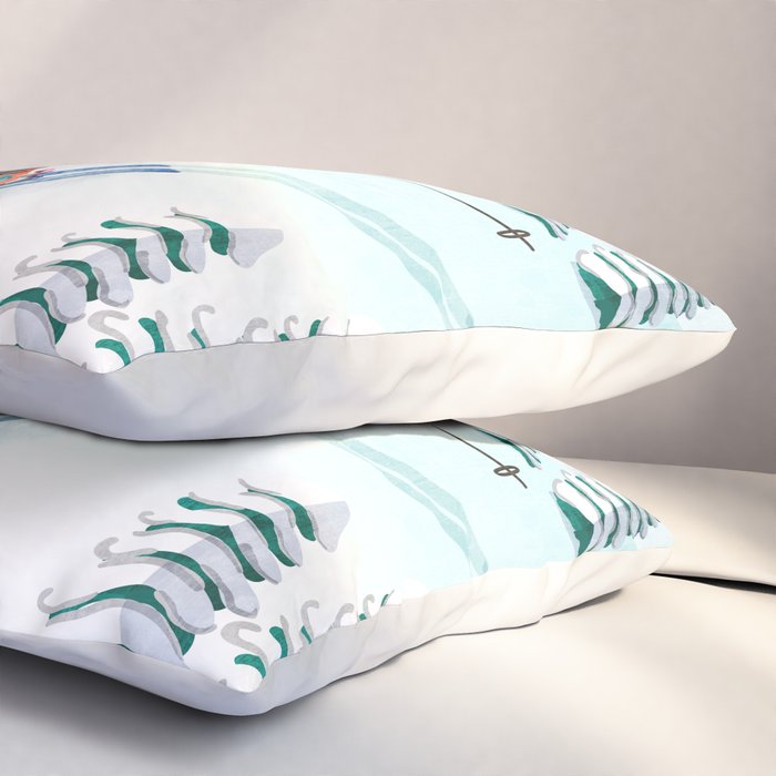 Skiing Girl Pillow Sham Gallery Image 3