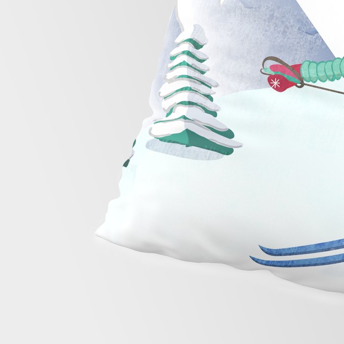 Skiing Girl Pillow Sham Gallery Image 4