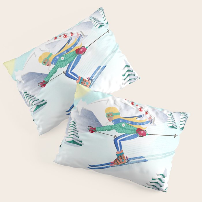 Skiing Girl Pillow Sham Gallery Image 3