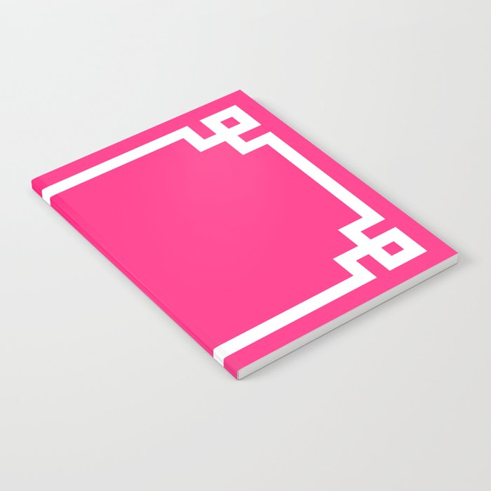 Light Hot Pink and White Greek Key Notebook Gallery Image 2