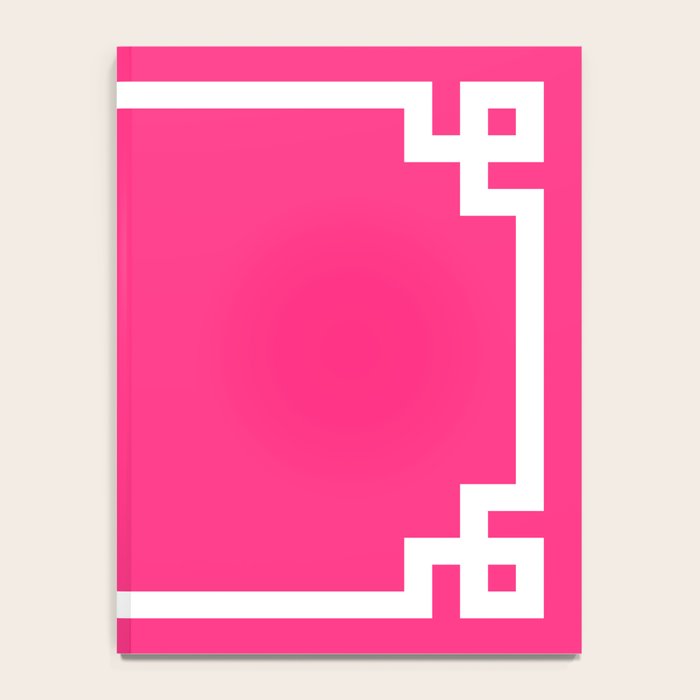 Light Hot Pink and White Greek Key Notebook Gallery Image 4