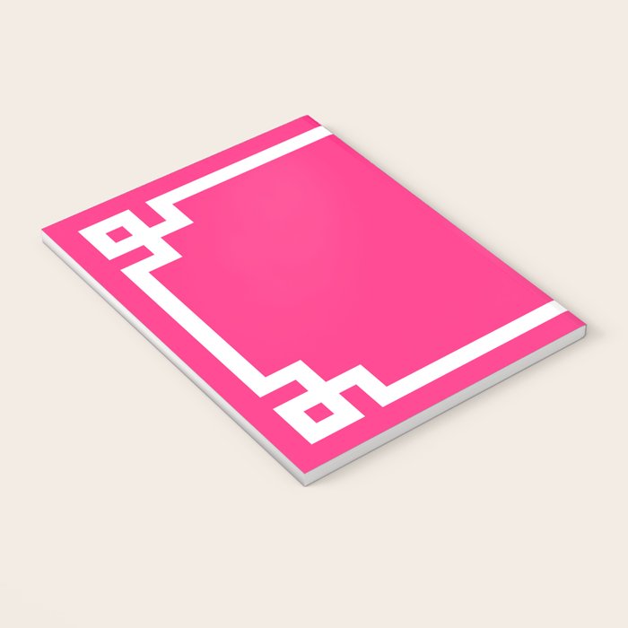 Light Hot Pink and White Greek Key Notebook Gallery Image 3