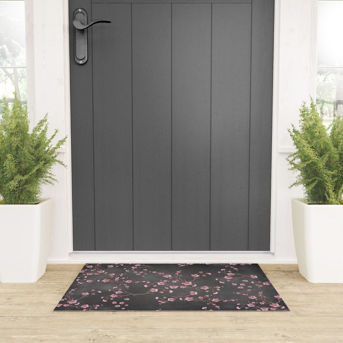 SAKURA LOVE - GRUNGE BLACK Welcome Mat Gallery Image 3
